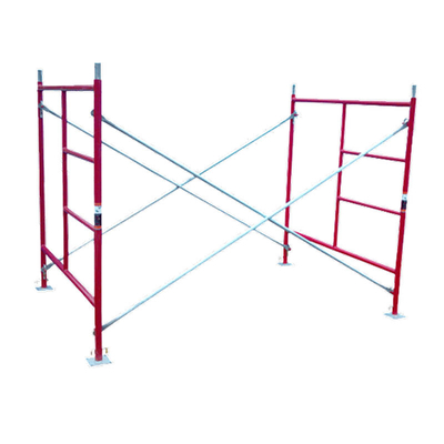 Exterior Mason 5ft H x 4ft L Red Powder Coated Q235 Steel Frame Scaffolding