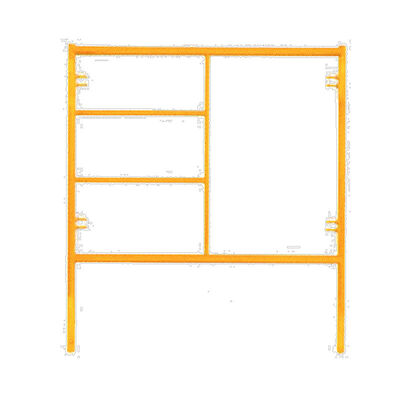 Yellow Powder Coated Q235 Steel Step Ladder Frame Scaffolding for Commercial Construction